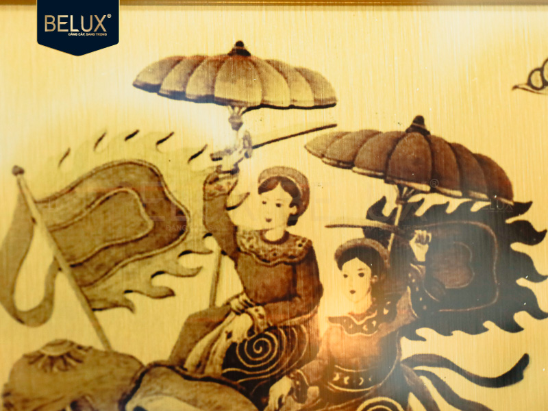 Lô 202 tranh Hai Bà Trưng UBND Huyện Phúc Thọ 27x27cm bằng đồng thiết kế theo yêu cầu